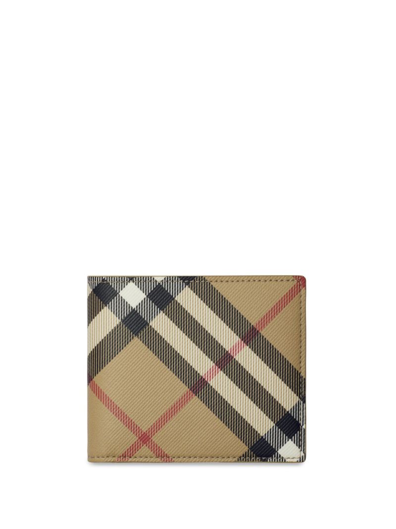 Neutral Check Print Bifold Wallet