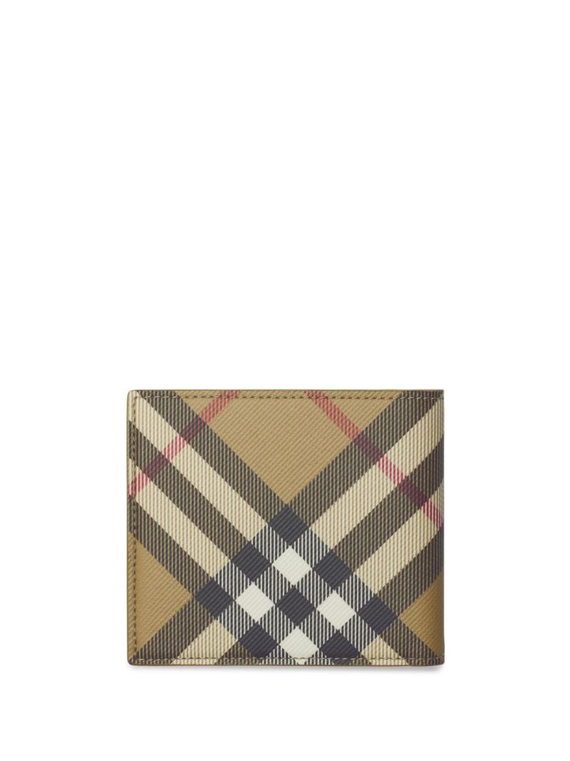 Neutral Check Print Bifold Wallet