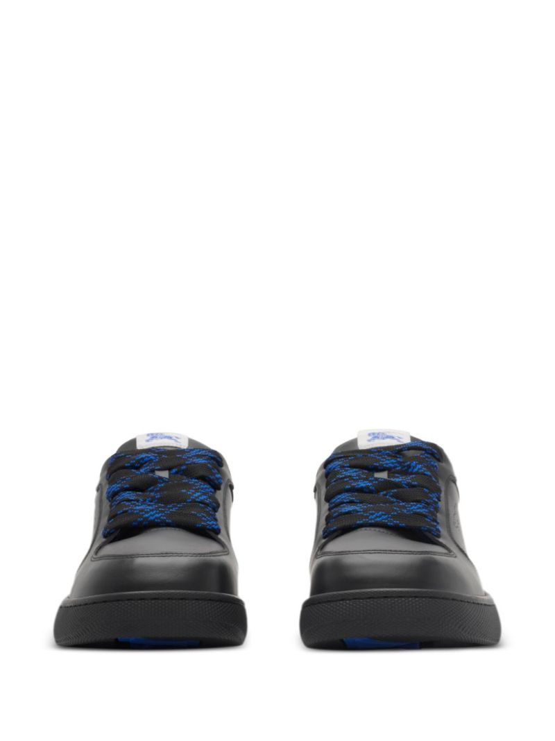 Black Stock Leather Sneakers