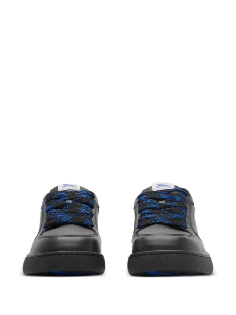 Black Stock Leather Sneakers