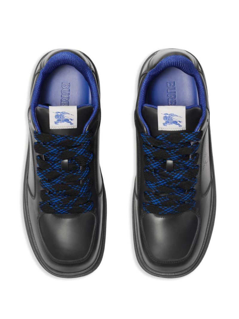 Black Stock Leather Sneakers