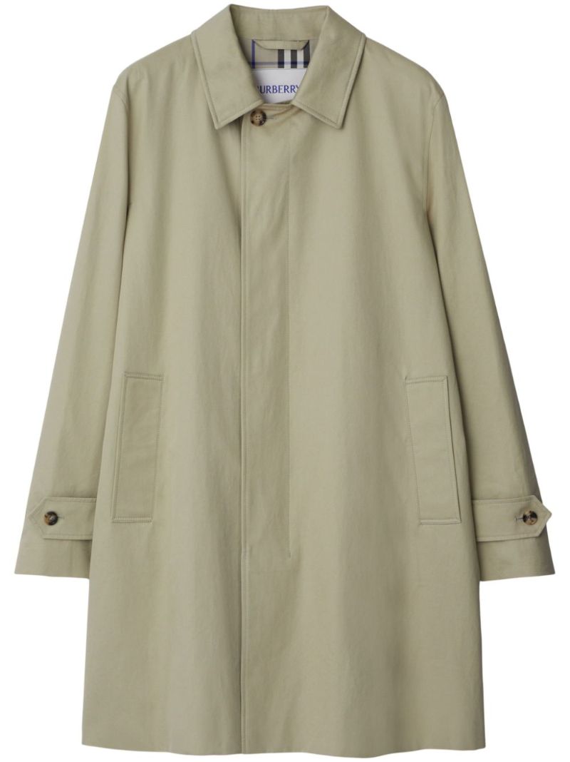 Neutral Gabardine Single Breasted Coat