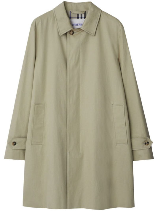 Neutral Gabardine Single Breasted Coat