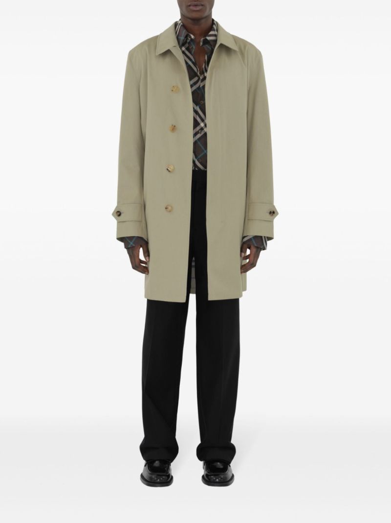 Neutral Gabardine Single Breasted Coat