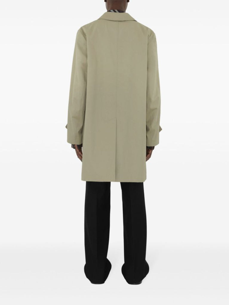 Neutral Gabardine Single Breasted Coat