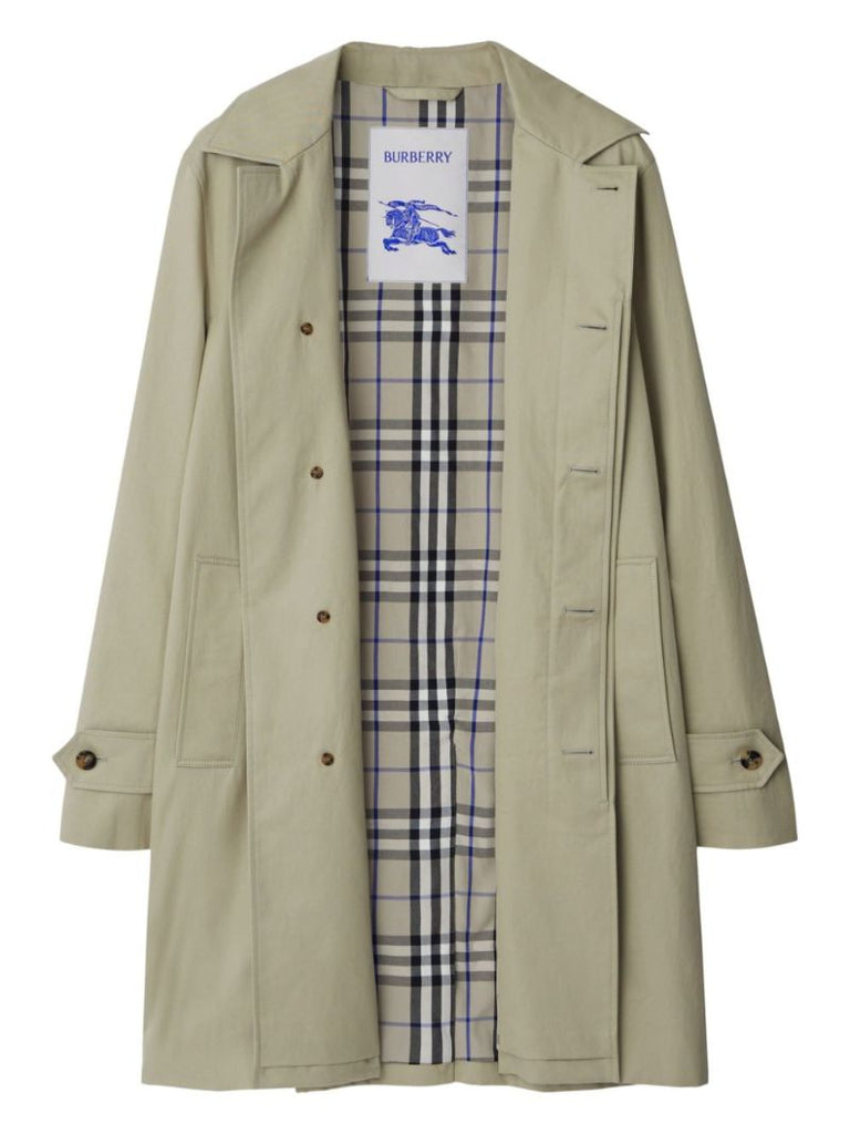 Neutral Gabardine Single Breasted Coat