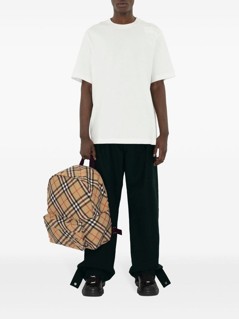 Neutral Check Print Backpack