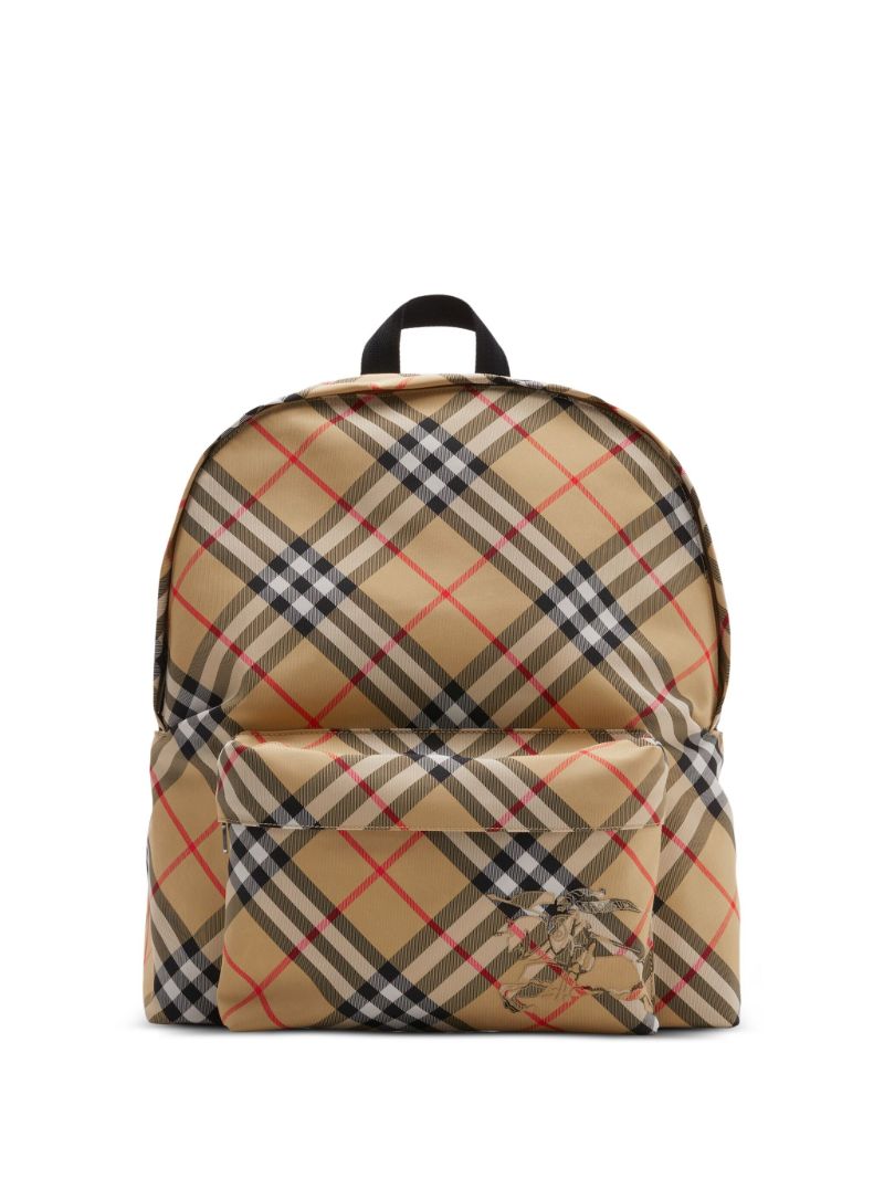 Neutral Check Print Backpack