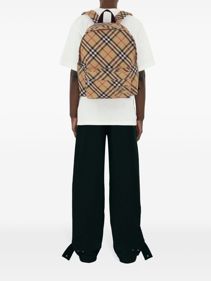 Neutral Check Print Backpack