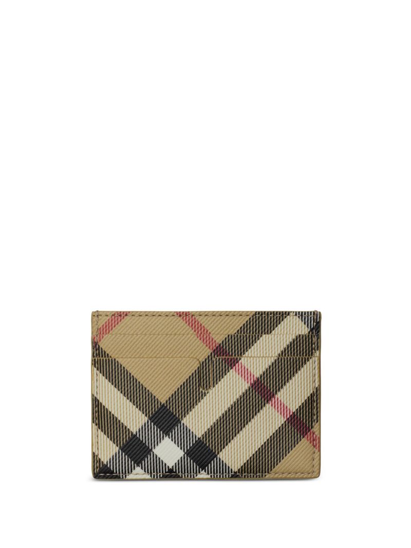 Neutral Vintage Check Card Holder