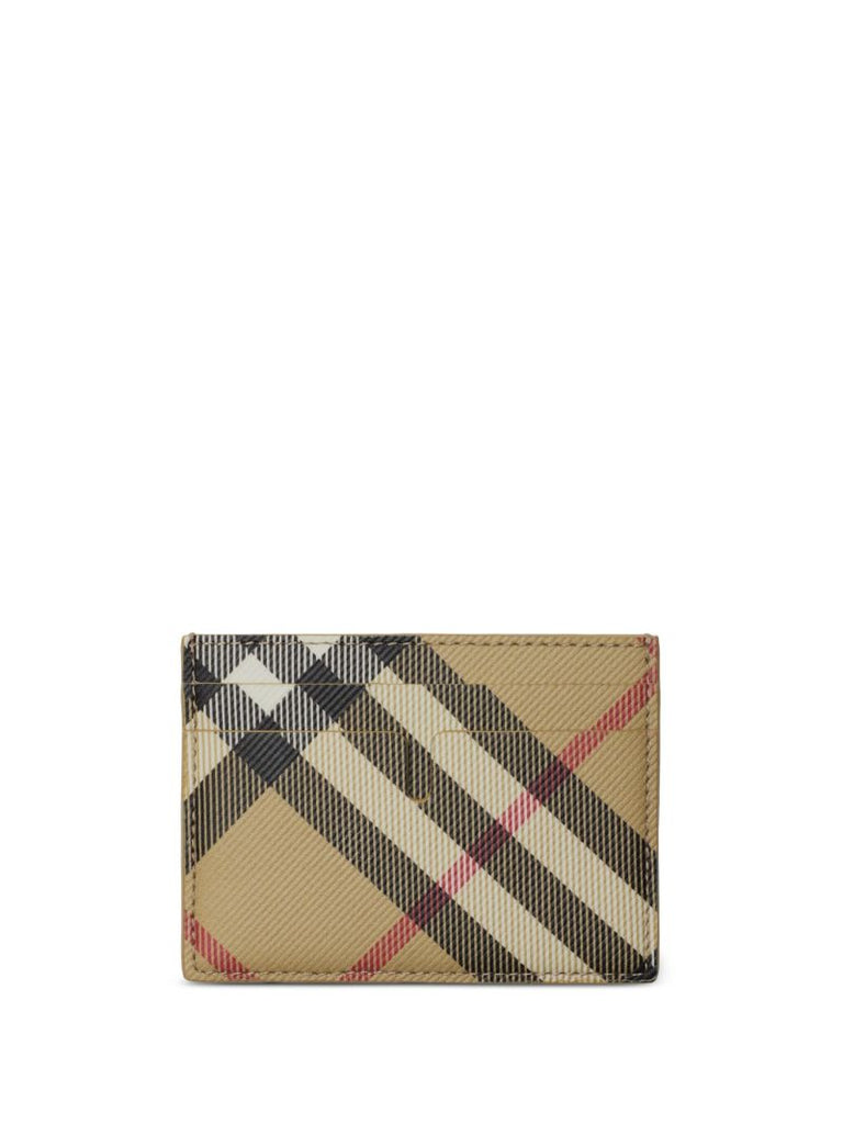 Neutral Vintage Check Card Holder