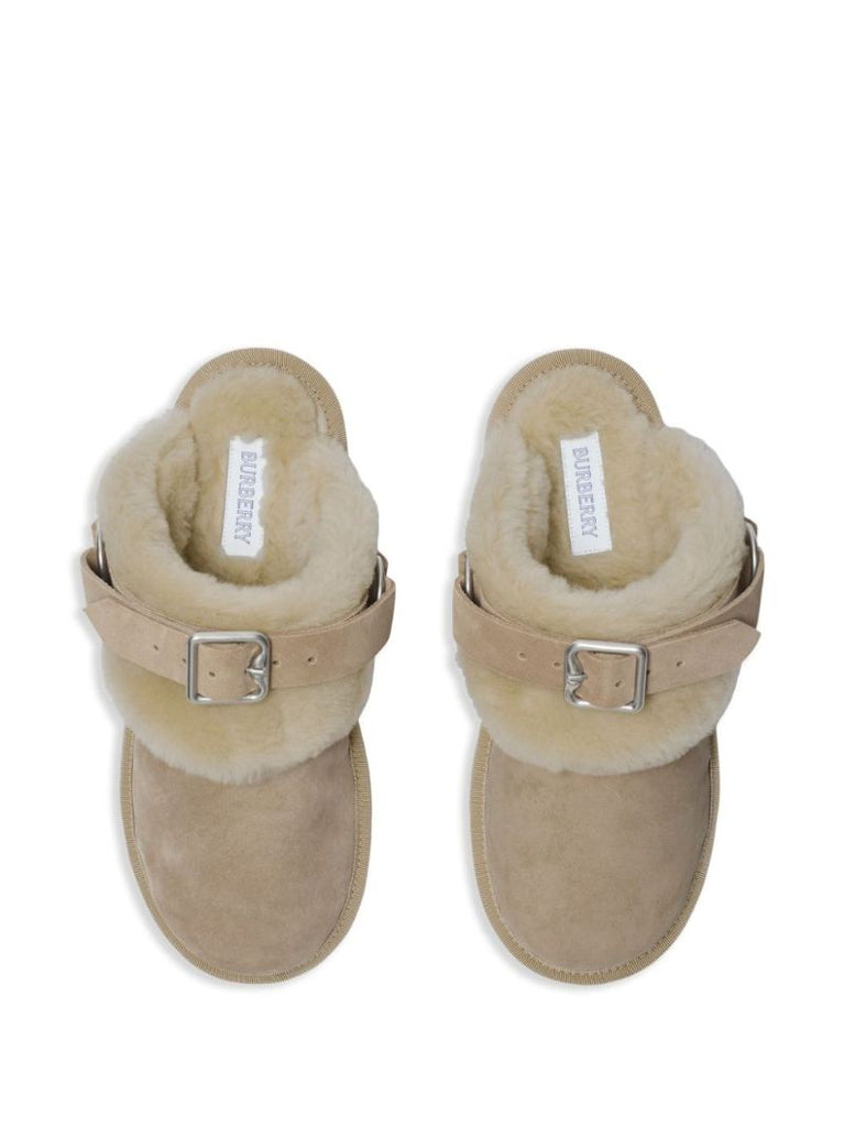 Shearling Suede Mules
