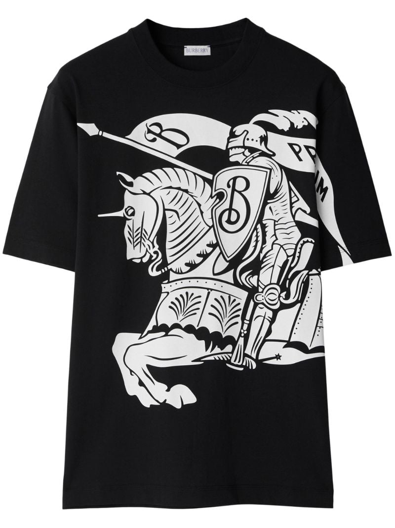 Black Knight Print Cotton T-shirt