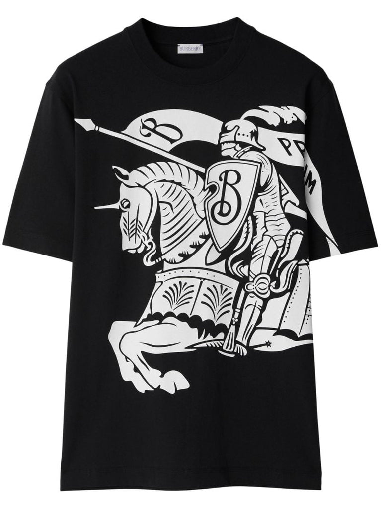Black Knight Print Cotton T-shirt