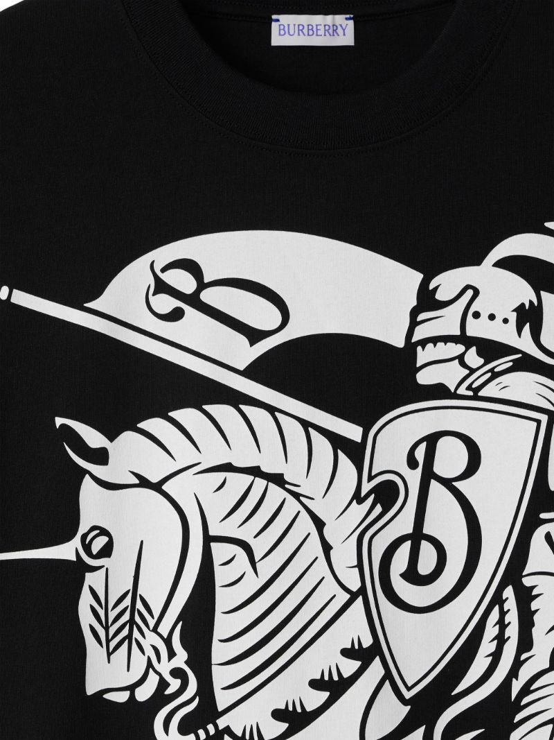 Black Knight Print Cotton T-shirt