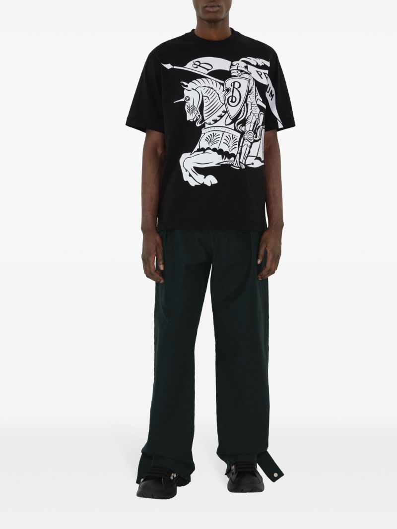 Black Knight Print Cotton T-shirt