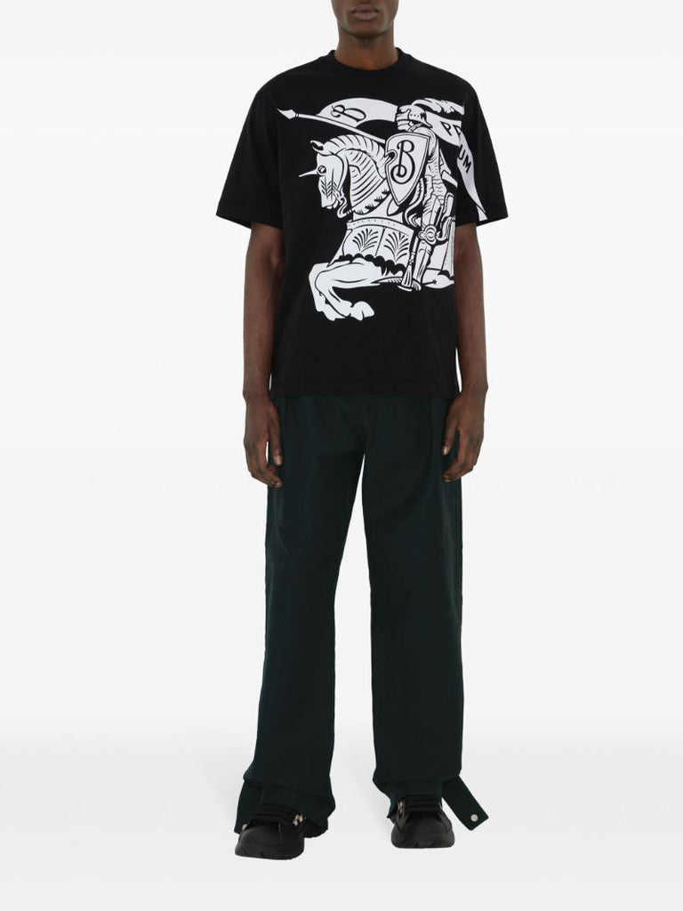 Black Knight Print Cotton T-shirt