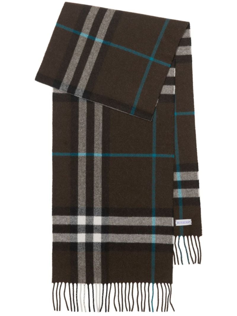 Brown House Check Cashmere Scarf