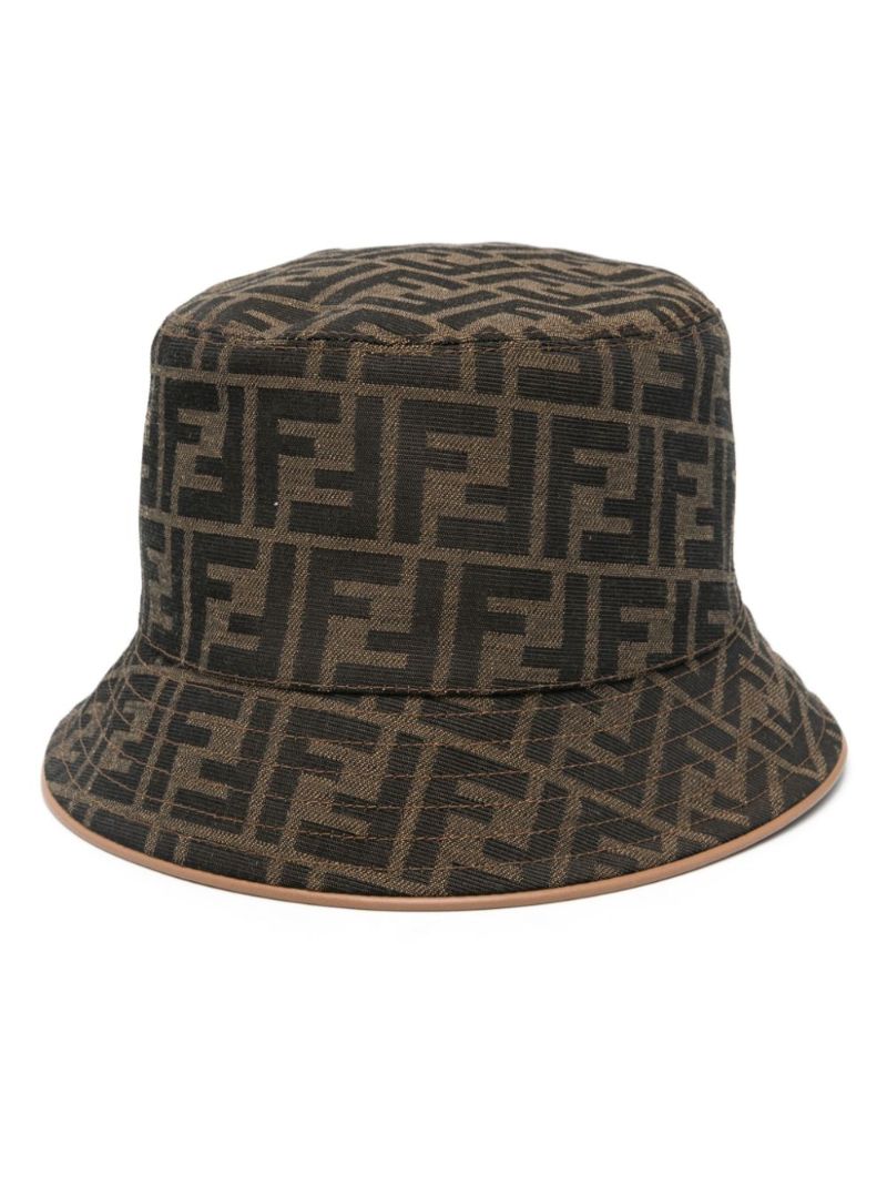 Brown Ff Canvas Bucket Hat