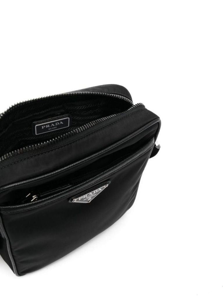 Black Brique Triangle Logo Shoulder Bag