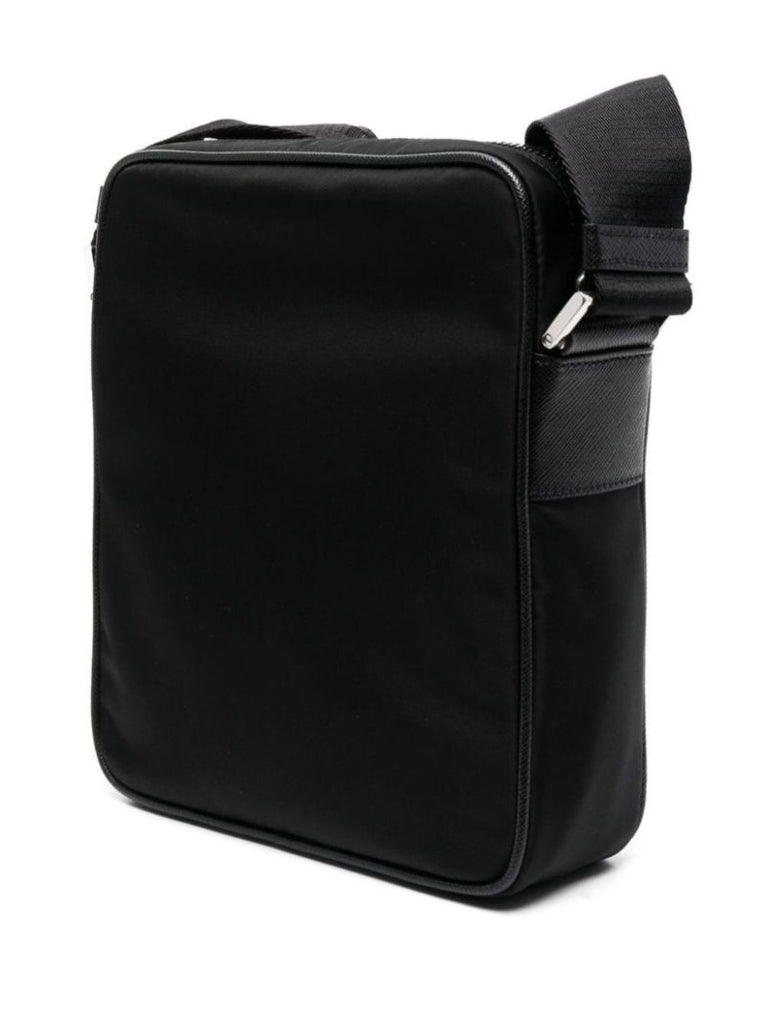 Black Brique Triangle Logo Shoulder Bag