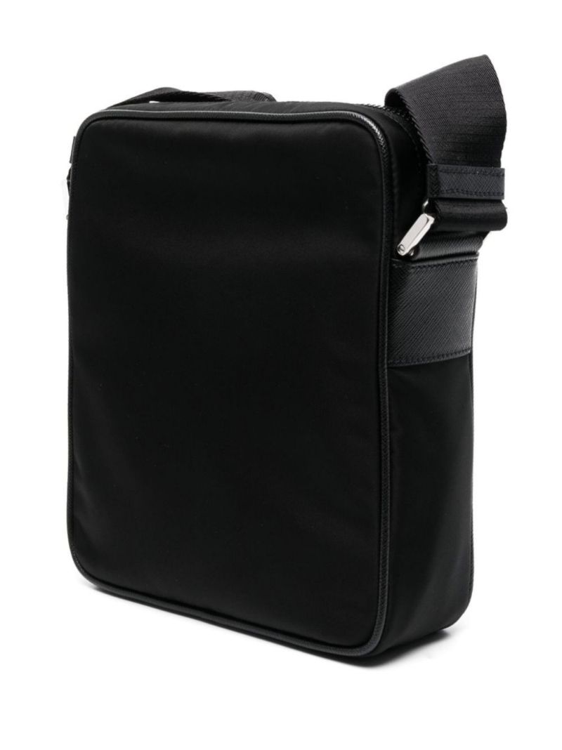 Black Brique Triangle Logo Shoulder Bag