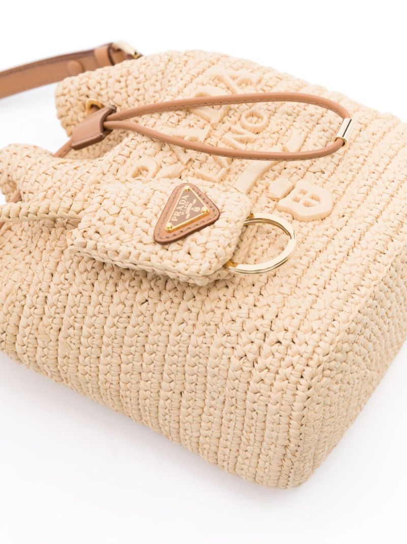 Neutral Raffia Bucket Bag