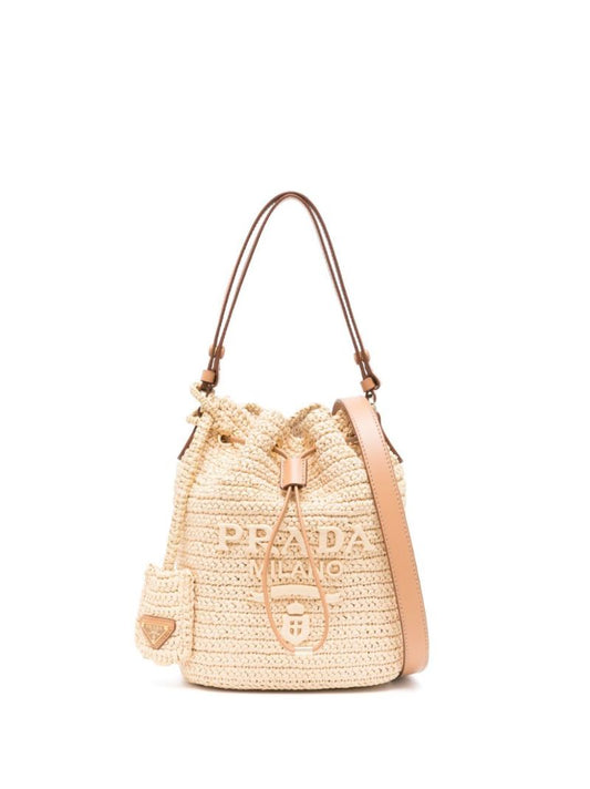 Neutral Raffia Bucket Bag