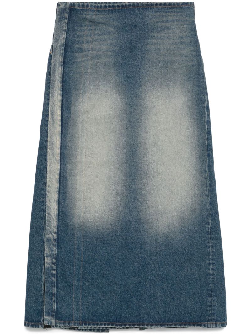 Asymmetric Denim Skirt