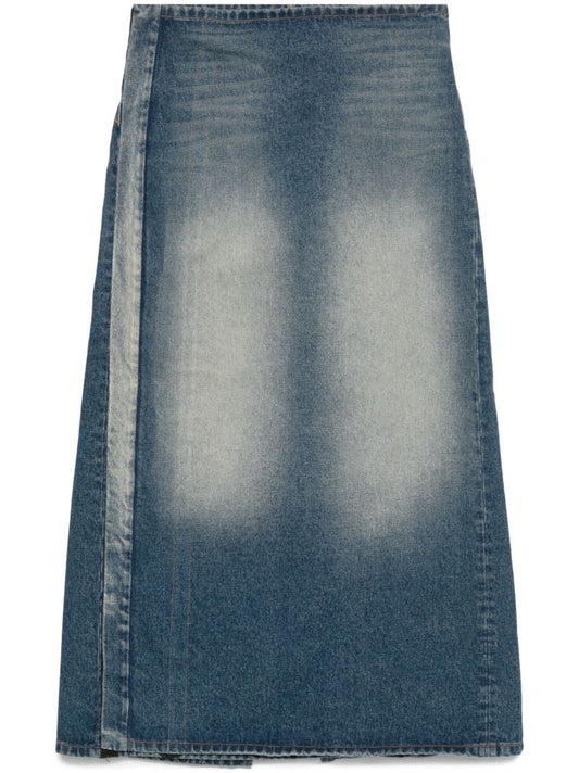 Asymmetric Denim Skirt