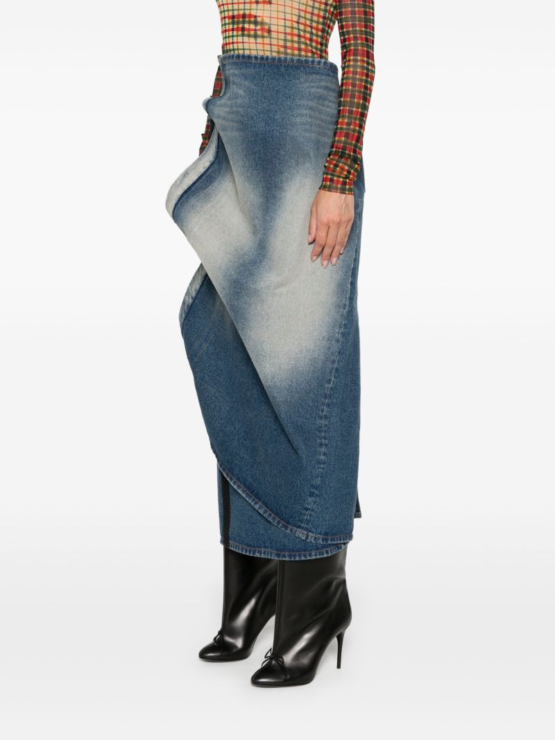 Asymmetric Denim Skirt