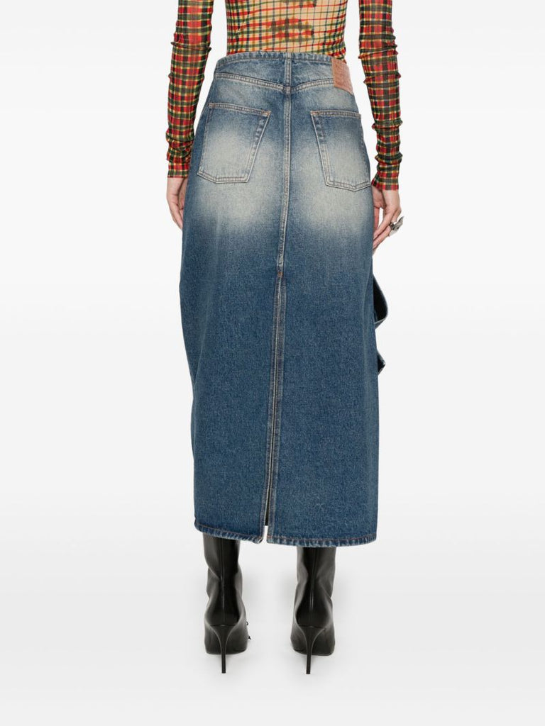 Asymmetric Denim Skirt