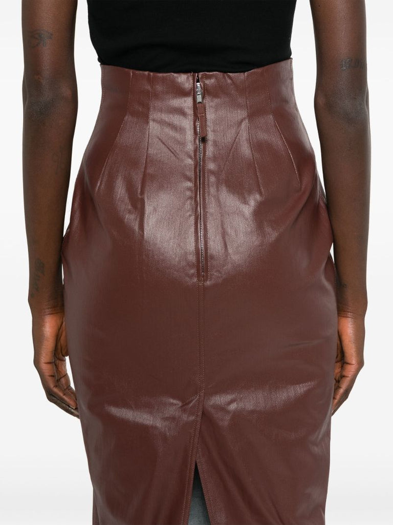 Brown Coated Maxi Dress