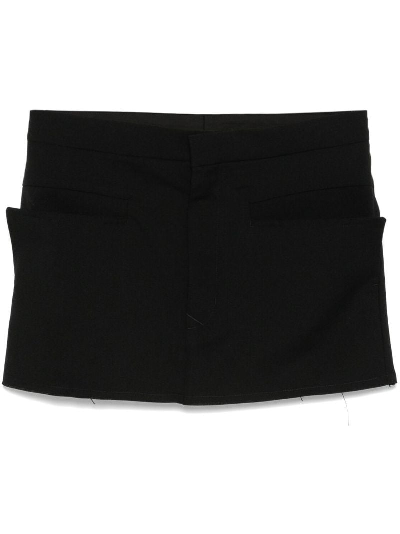 Black Wool Mini Skirt