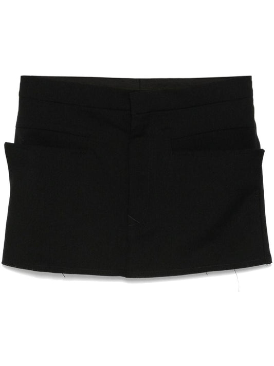 Black Wool Mini Skirt