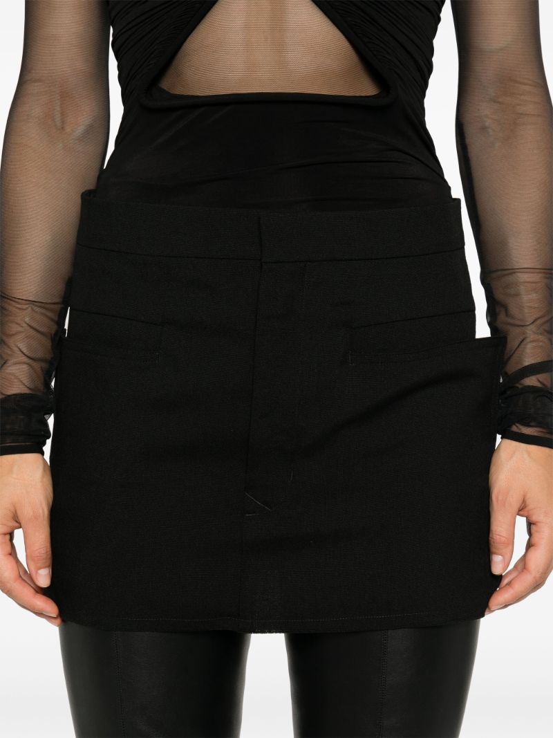 Black Wool Mini Skirt