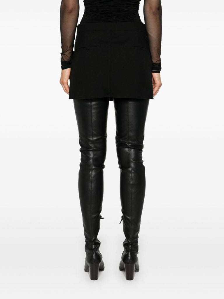 Black Wool Mini Skirt