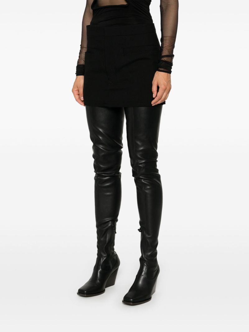Black Wool Mini Skirt