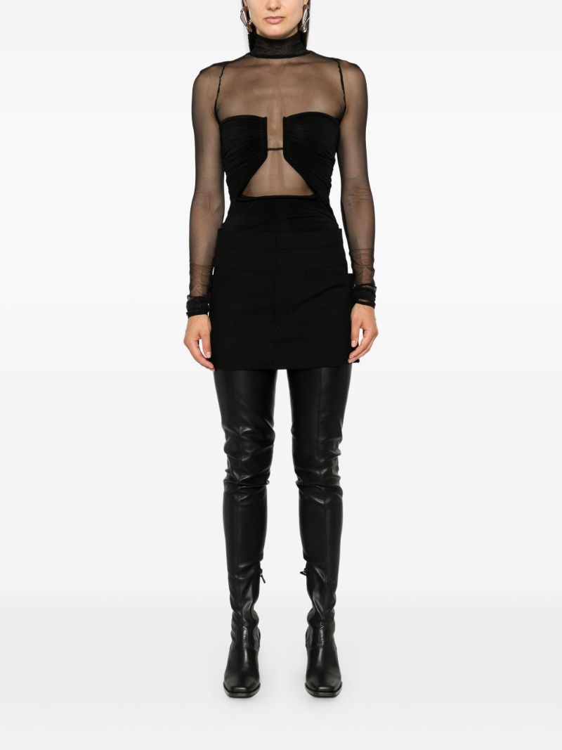 Black Wool Mini Skirt