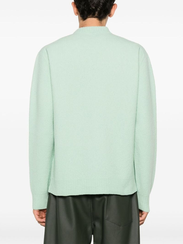 Green Crew-neck Wool Sweater