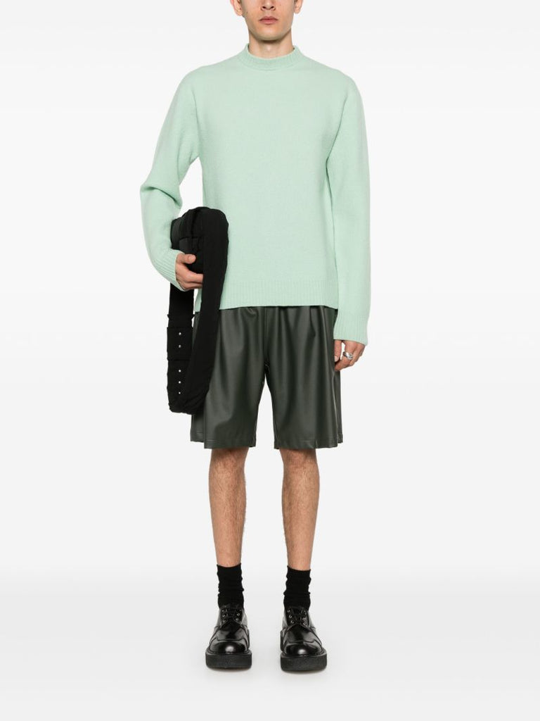 Green Crew-neck Wool Sweater