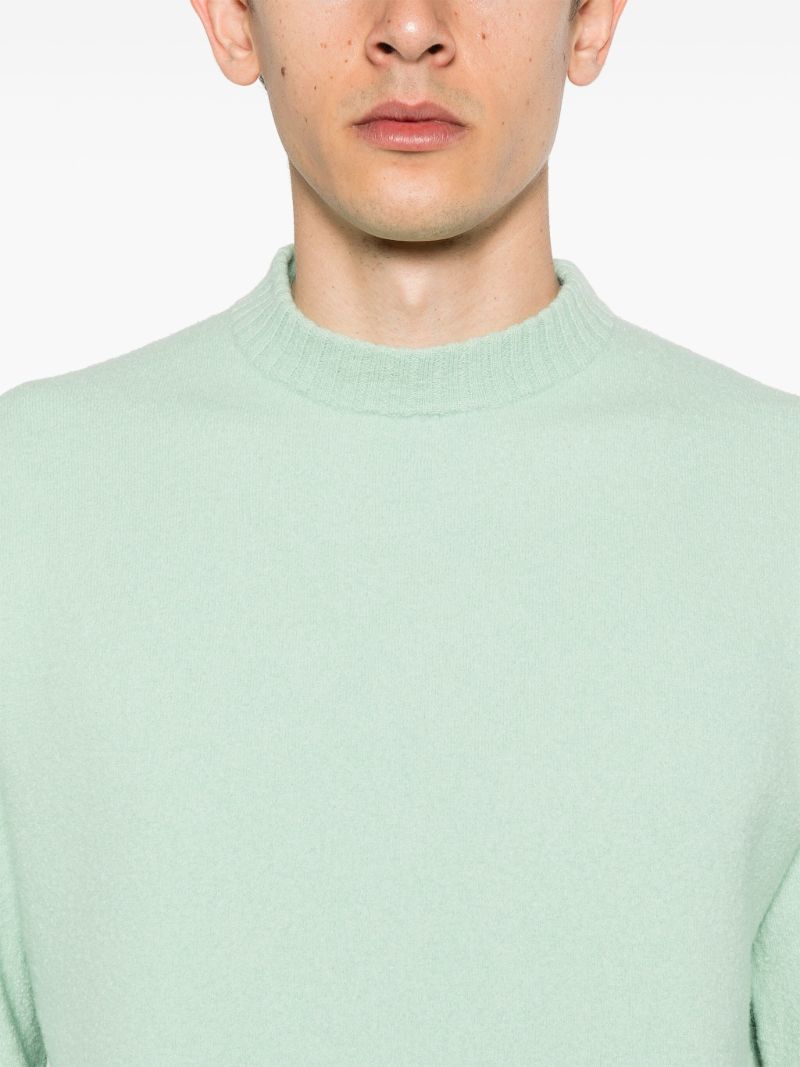 Green Crew-neck Wool Sweater