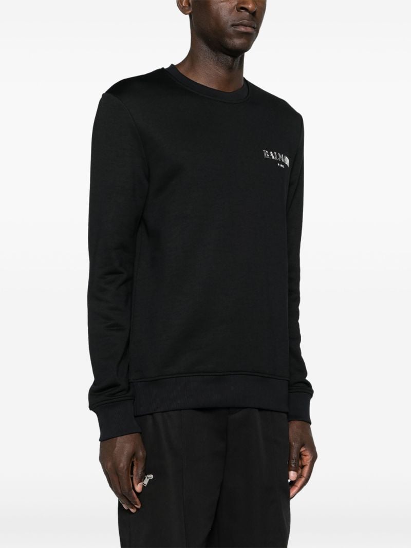 Black Vintage Rubber-logo Sweatshirt