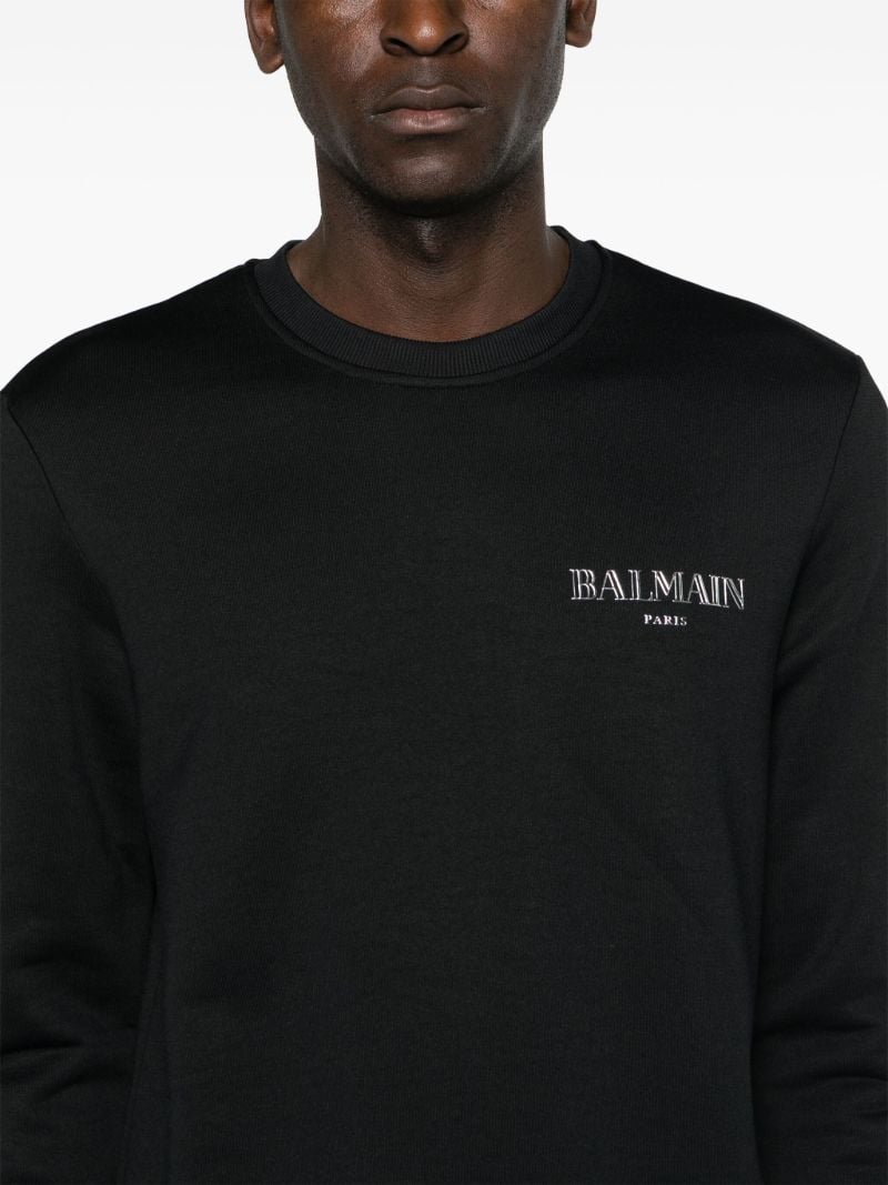 Black Vintage Rubber-logo Sweatshirt