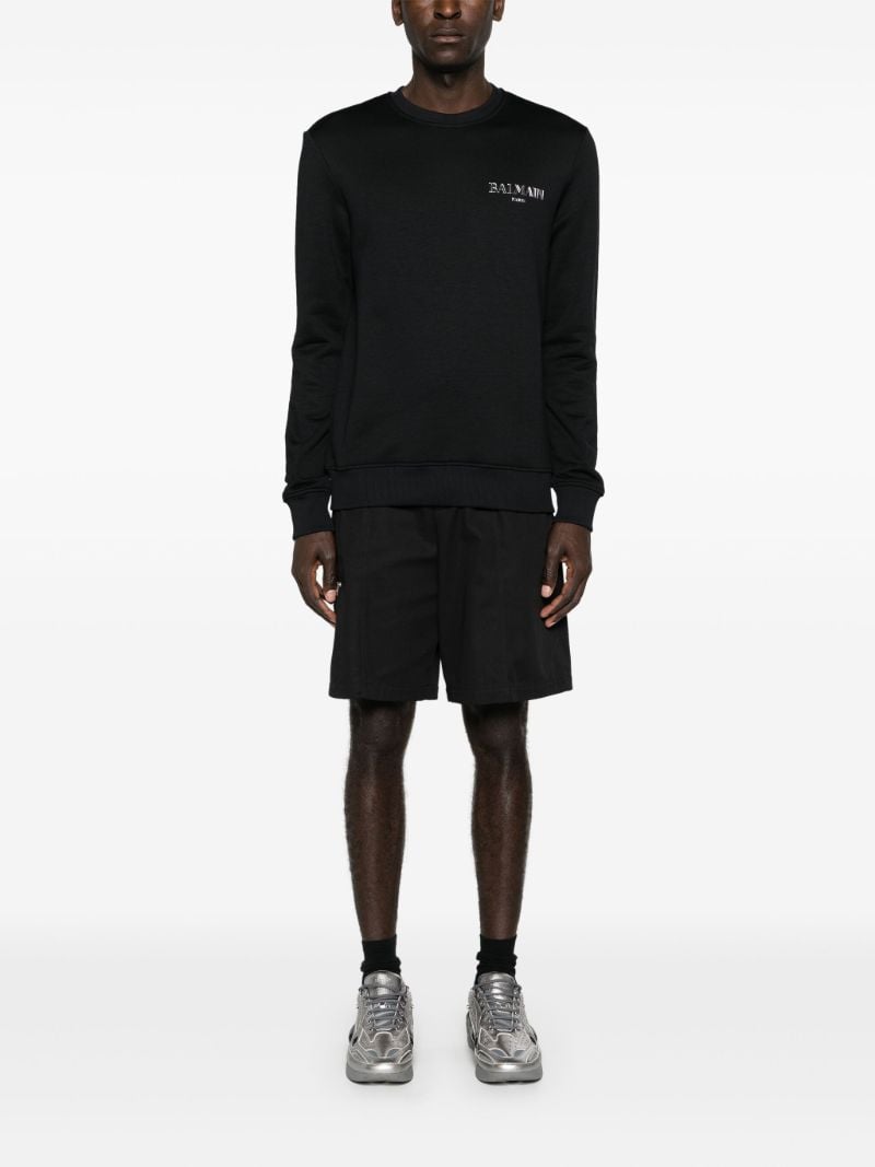 Black Vintage Rubber-logo Sweatshirt