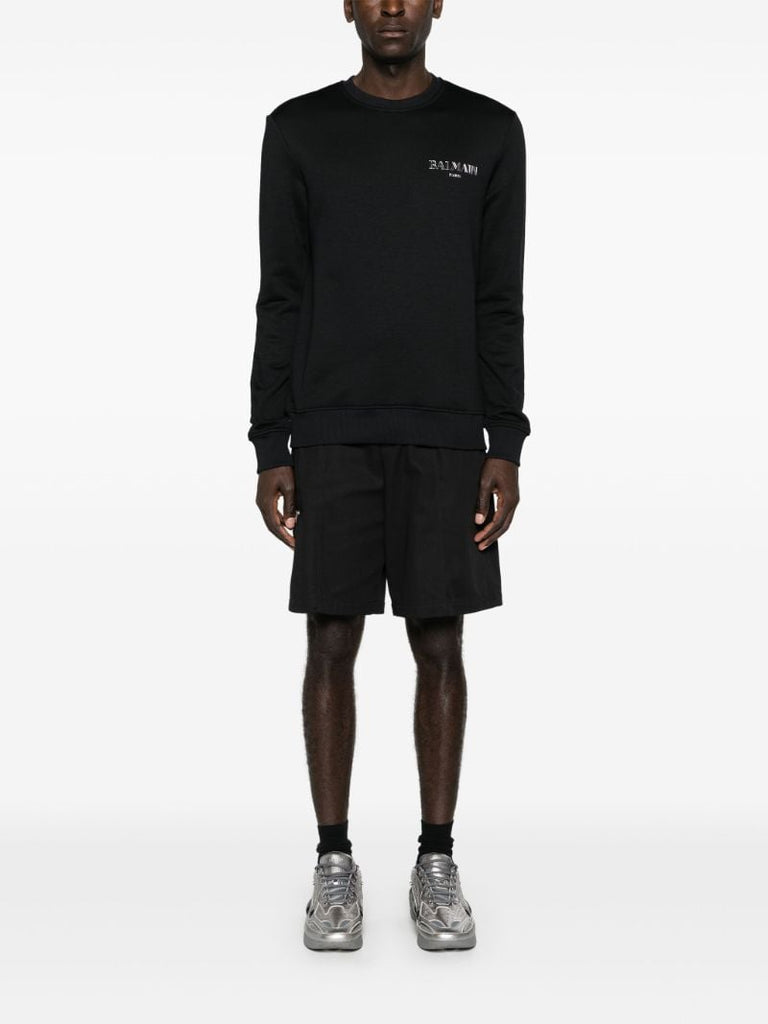 Black Vintage Rubber-logo Sweatshirt