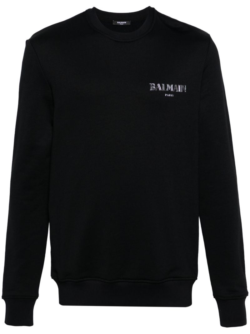 Black Vintage Rubber-logo Sweatshirt