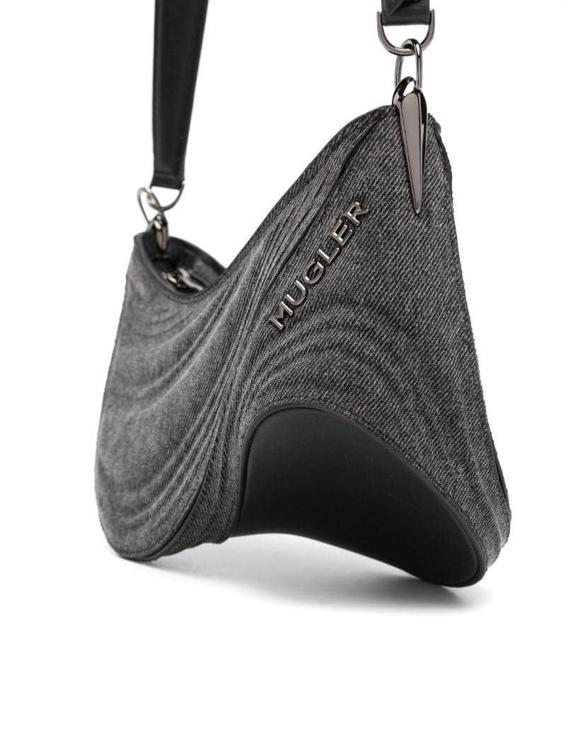 Black Embossed Spiral Shoulder Bag