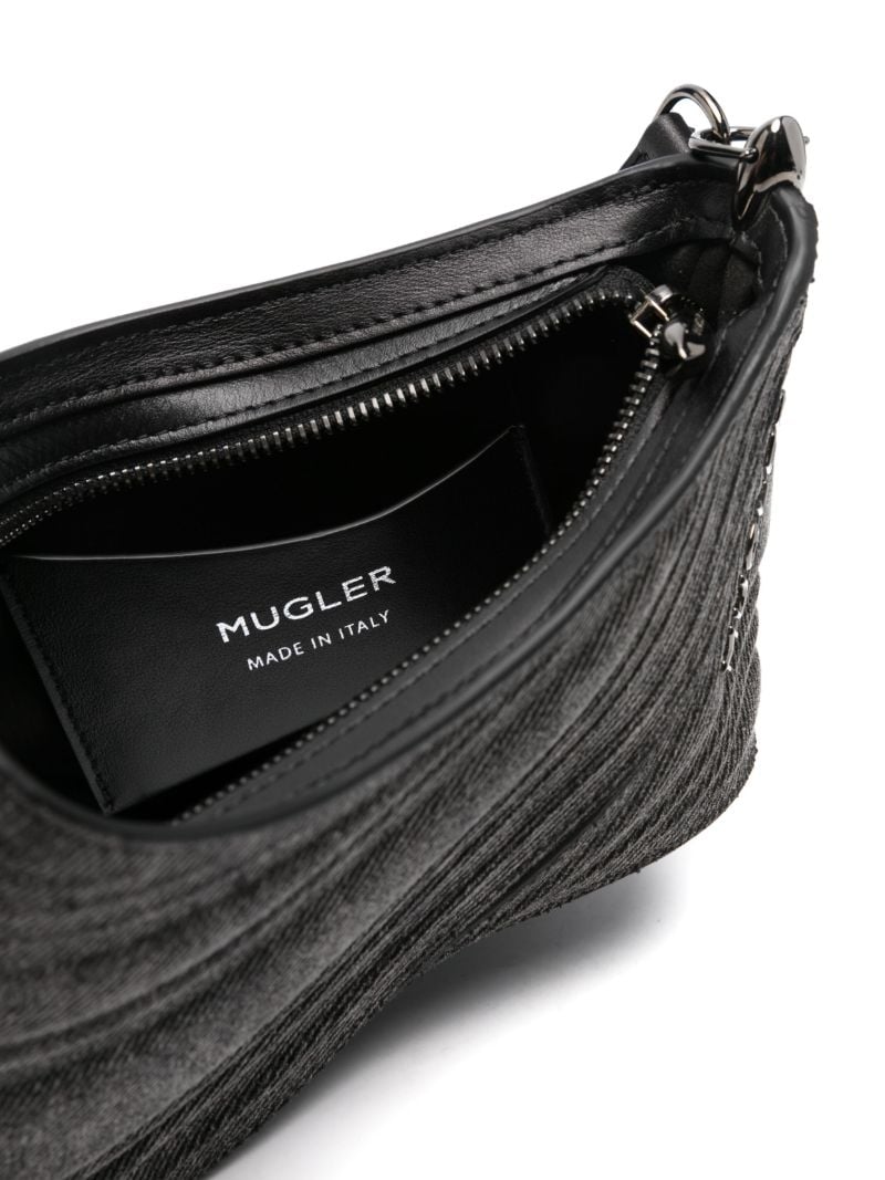 Black Embossed Spiral Shoulder Bag