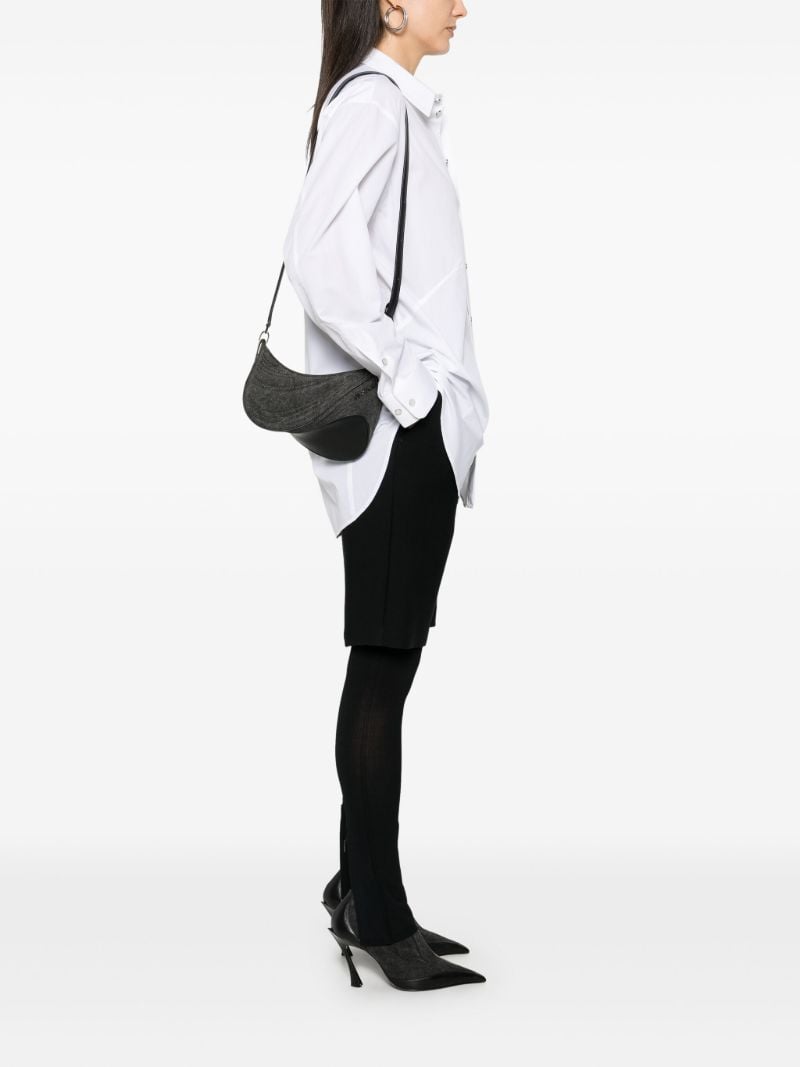 Black Embossed Spiral Shoulder Bag